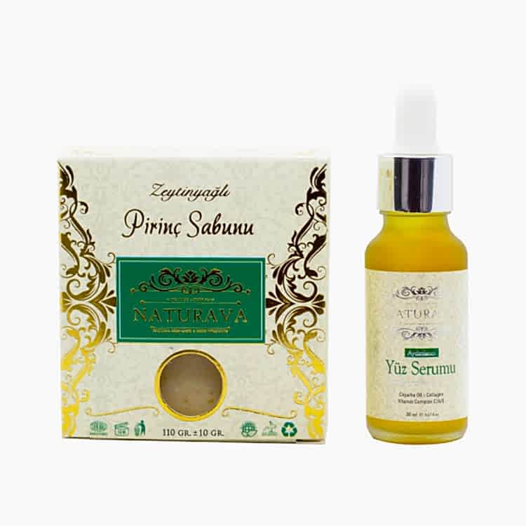 Naturava Doğal Kozmetik Aydınlatıcı Doğal Yüz Serumu + Pirinç Sabunu İkili Set