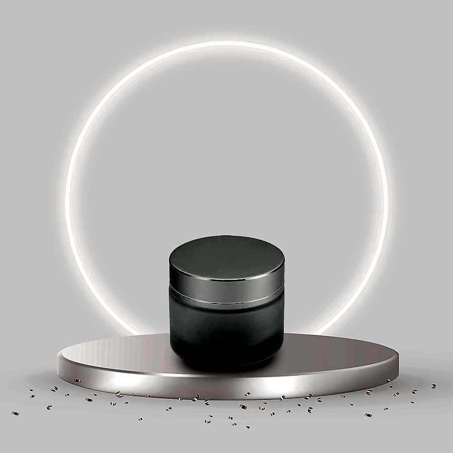 50 CC Cam Buzlu Krem Kavanozu Yaldızlı Kapaklı